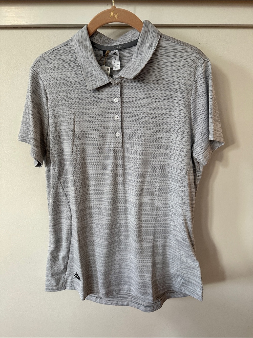 adidas Women’s Gray Striped Polo Jersey